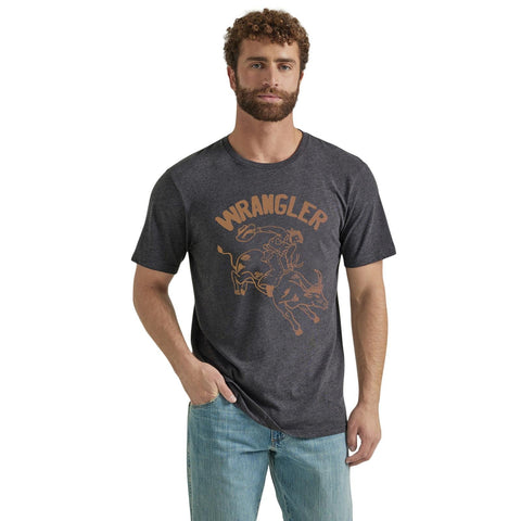 Wrangler Mens Caviar Bull Rider Regular Tshirt