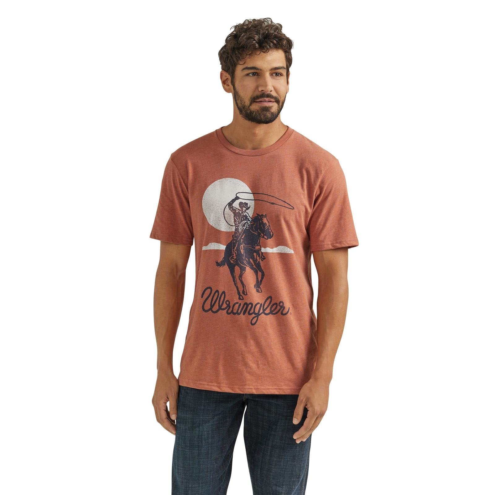 Wrangler Mens Redwood Heather Moon Rider Tshirt