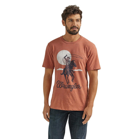 Wrangler Mens Redwood Heather Moon Rider Tshirt