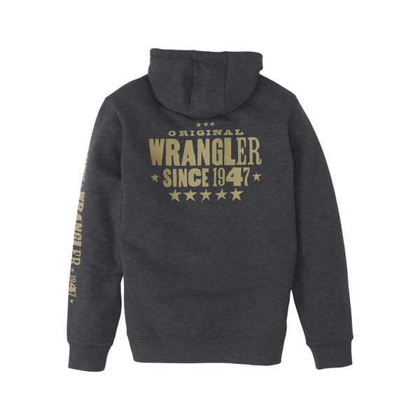 Wrangler Mens Washed Black 1947 Poster Hoodie