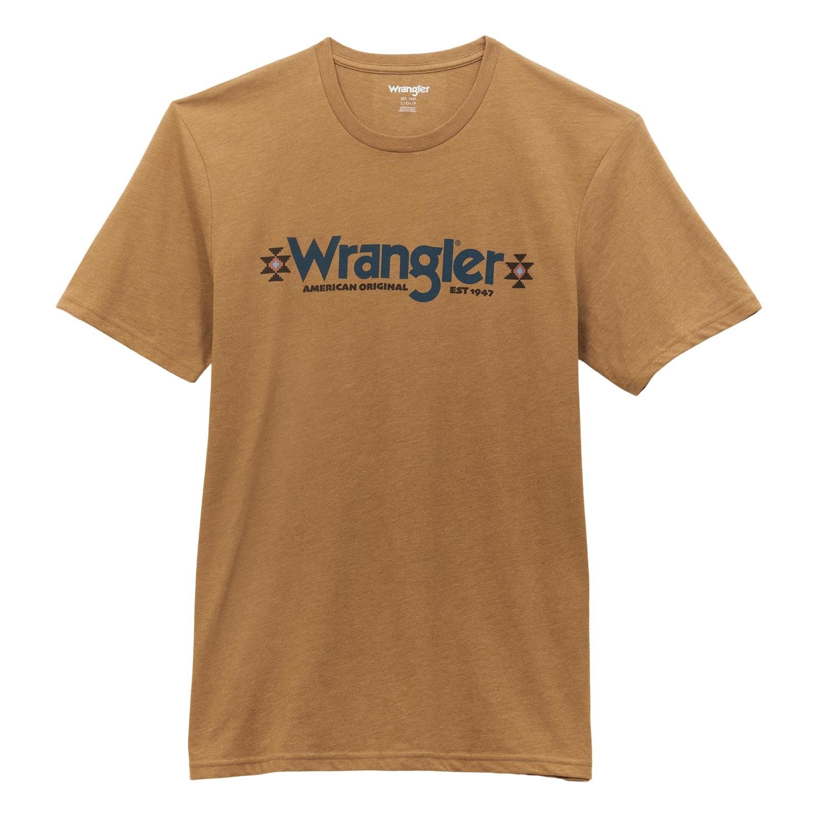 Wrangler Mens Bistre Heather Wrangler Logo Tshirt