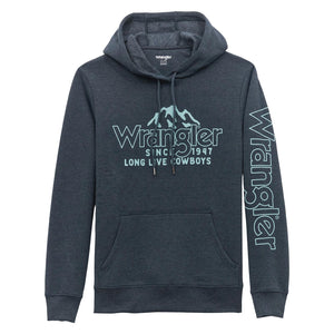 Wrangler Mens Dark Sapphire Cowboy Mountains Hoodie