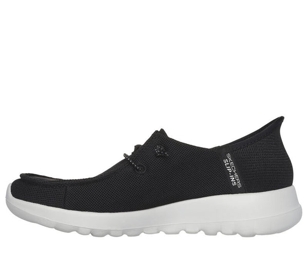 Skechers Ladies Black/White Idalis Go Walk Joy Slip In Shoes