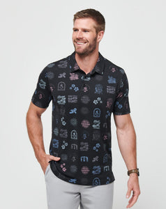 Travis Mathew Mens Black Tourist Season Polo