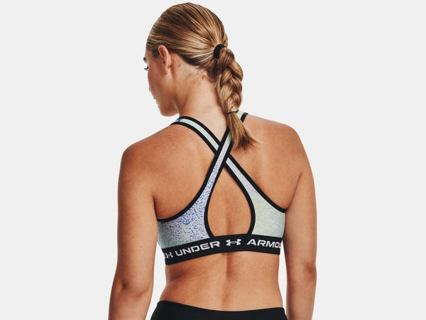 Under Armour Ladies Crossback Mid Print Sports Bra