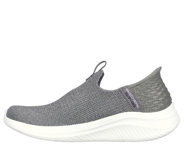 Skechers Ladies Grey Ultra Flex 3.0 Smooth Step Slip In Shoe