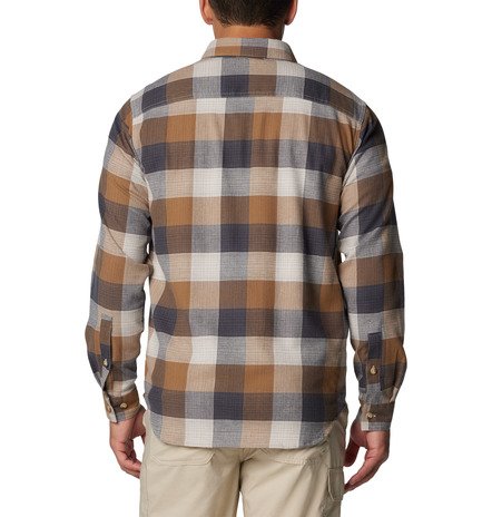 Columbia Mens Dark Stone Ombre Buffalo Cornell Woods Flannel LS Shirt