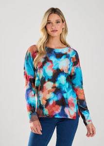 FDJ Ladies Northern Lights Printed Boat Neck Top