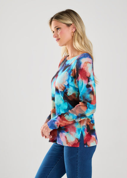 FDJ Ladies Northern Lights Printed Boat Neck Top