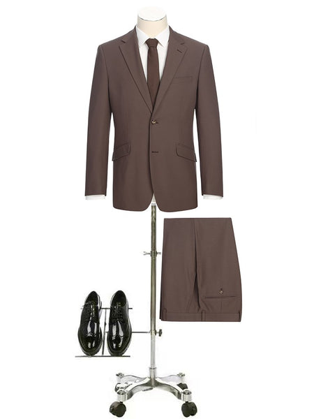 Renoir Mens Brown Slim Fit Suit