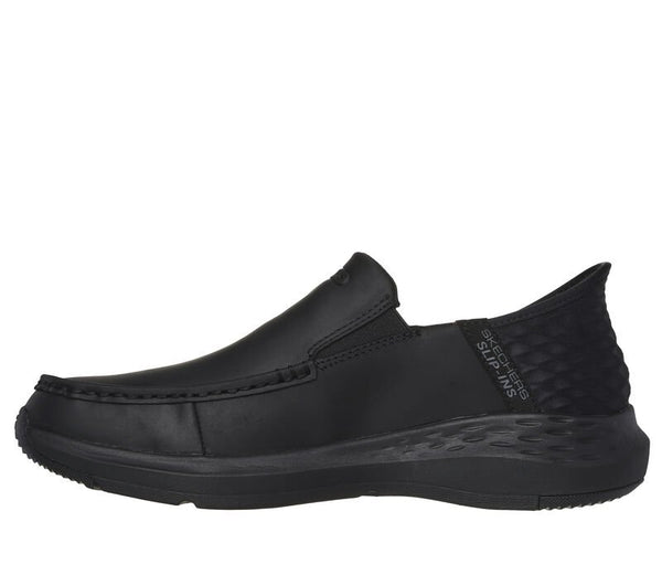 Skechers Mens Black Parson-Oswin Relaxed Fit Slip In Shoes