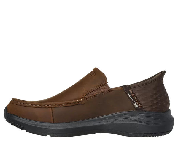 Skechers Mens Dark Brown Parson-Oswin Slip in Relaxed Fit Shoe