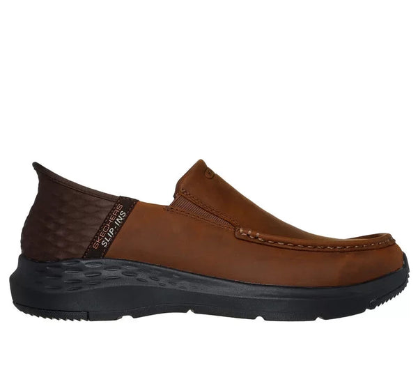 Skechers Mens Dark Brown Parson-Oswin Slip in Relaxed Fit Shoe