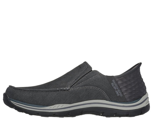 Skechers Mens Black Relaxed Fit Expected-Cason Slip In Shoe