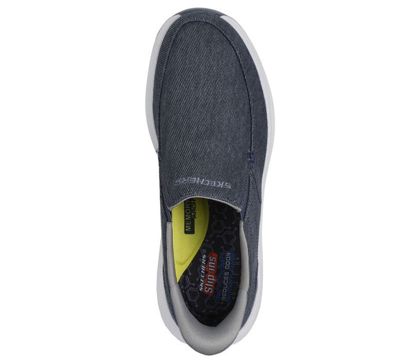 Skechers Mens Navy Relaxed Fit Decklan Gulliver Slip In Shoes