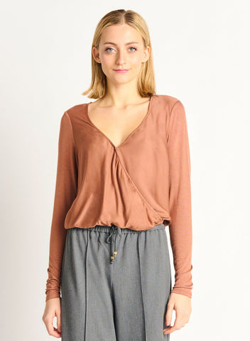 Dex Ladies Wrap Front Knit Top