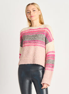 Dex Ladies Tonal Pink/Grey Coloured Sweater