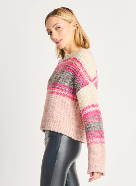 Dex Ladies Tonal Pink/Grey Coloured Sweater