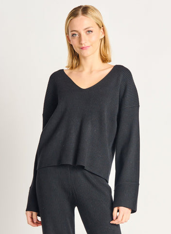 Dex Ladies Wide Sleeve Ribbed Sweater