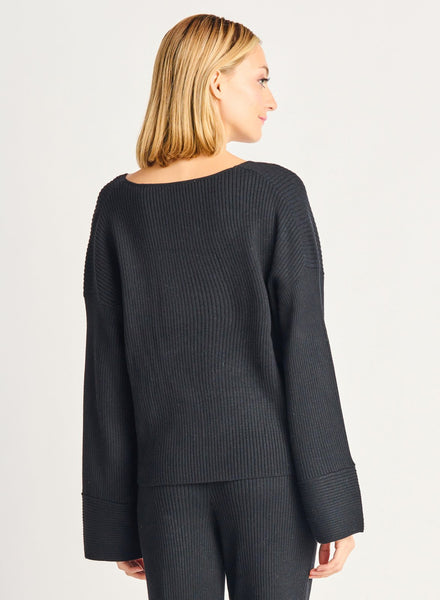 Dex Ladies Wide Sleeve Ribbed Sweater