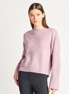 Dex Ladies Wide Ribbed Lilac Melange Sweater