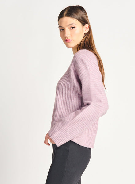 Dex Ladies Wide Ribbed Lilac Melange Sweater