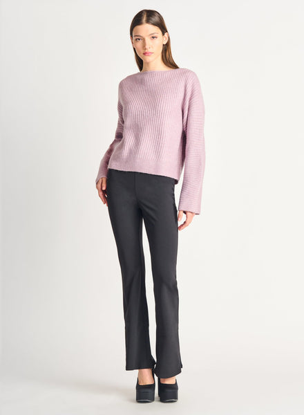 Dex Ladies Wide Ribbed Lilac Melange Sweater