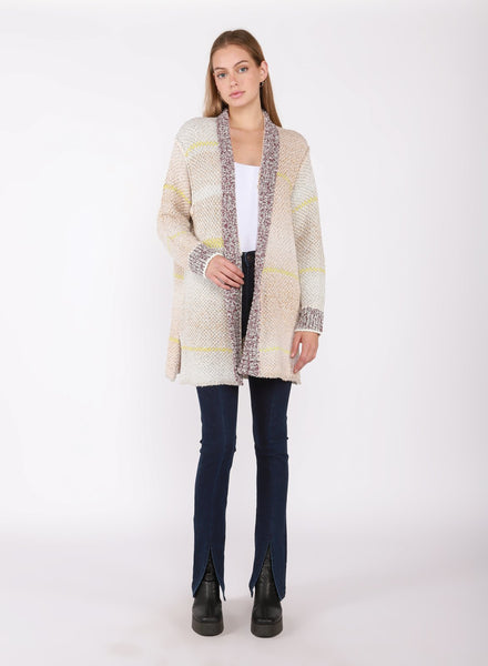 Dex Ladies Patchwork Multi Coloured Cardigan