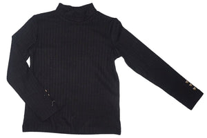 MID Girls Black Mock Neck Top