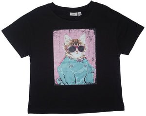 MID Girls Black Cat Tshirt