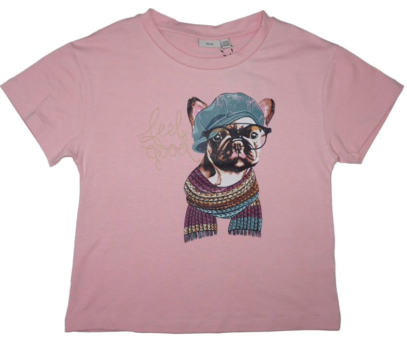 MID Girls Light Pink Dog Tshirt