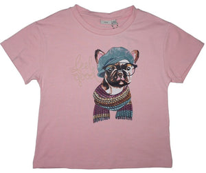 MID Girls Light Pink Dog Tshirt