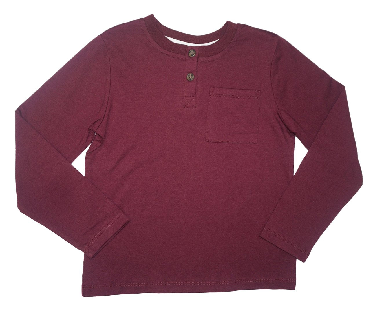 Mid Boys Wine LS Henley Top