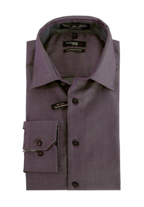 Leo Chevalier Mens Purple Adjusted Fit 100% Cotton No Iron Dress Shirt