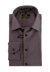 Leo Chevalier Mens Purple Adjusted Fit 100% Cotton No Iron Dress Shirt