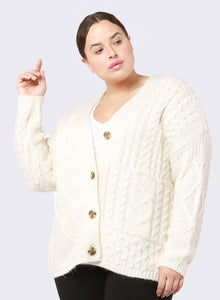 Dex Ladies Cable Knit Cardigan