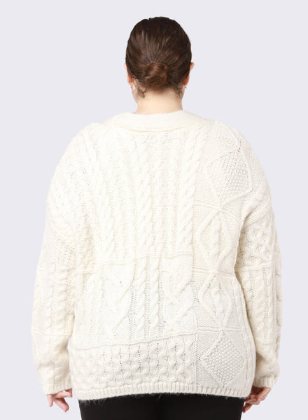 Dex Ladies Cable Knit Cardigan