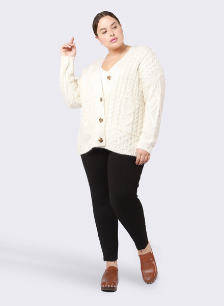 Dex Ladies Cable Knit Cardigan