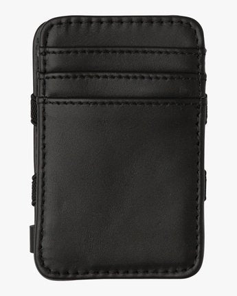 Rvca Mens Leather Magic Black Wallet