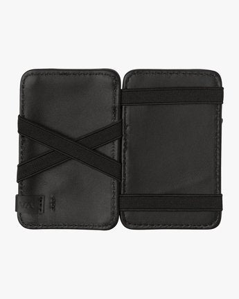 Rvca Mens Leather Magic Black Wallet