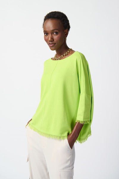 Joseph Ribkoff Ladies Keylime Soft Knit Poncho w/Fringes