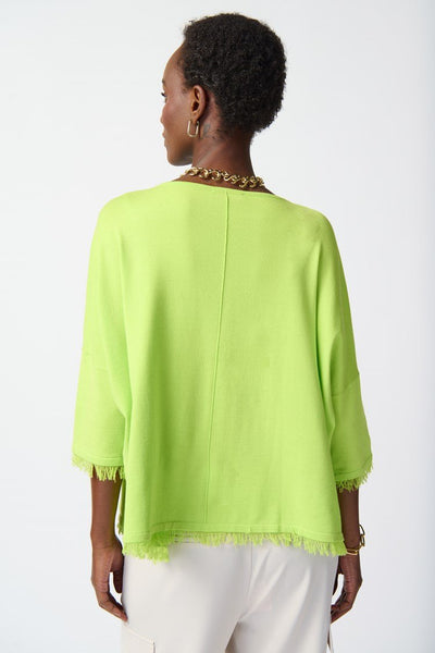 Joseph Ribkoff Ladies Keylime Soft Knit Poncho w/Fringes