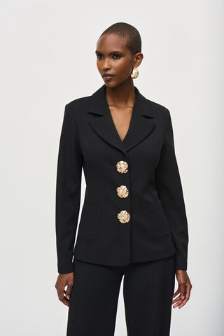 Joseph Ribkoff Ladies Black Scuba Crepe Fitted Blazer