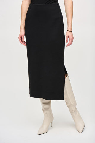 Joseph Ribkoff Ladies Black Sweater Knit Midi Skirt