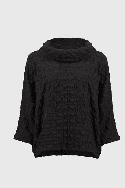 Joseph Ribkoff Ladies Black Woven Jaquard Boxy Top