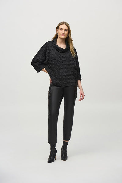 Joseph Ribkoff Ladies Black Woven Jaquard Boxy Top