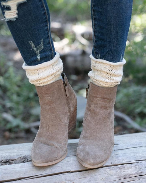 Grace & Lace Ladies Pointelle Oat Boot Socks Size 6.5-10