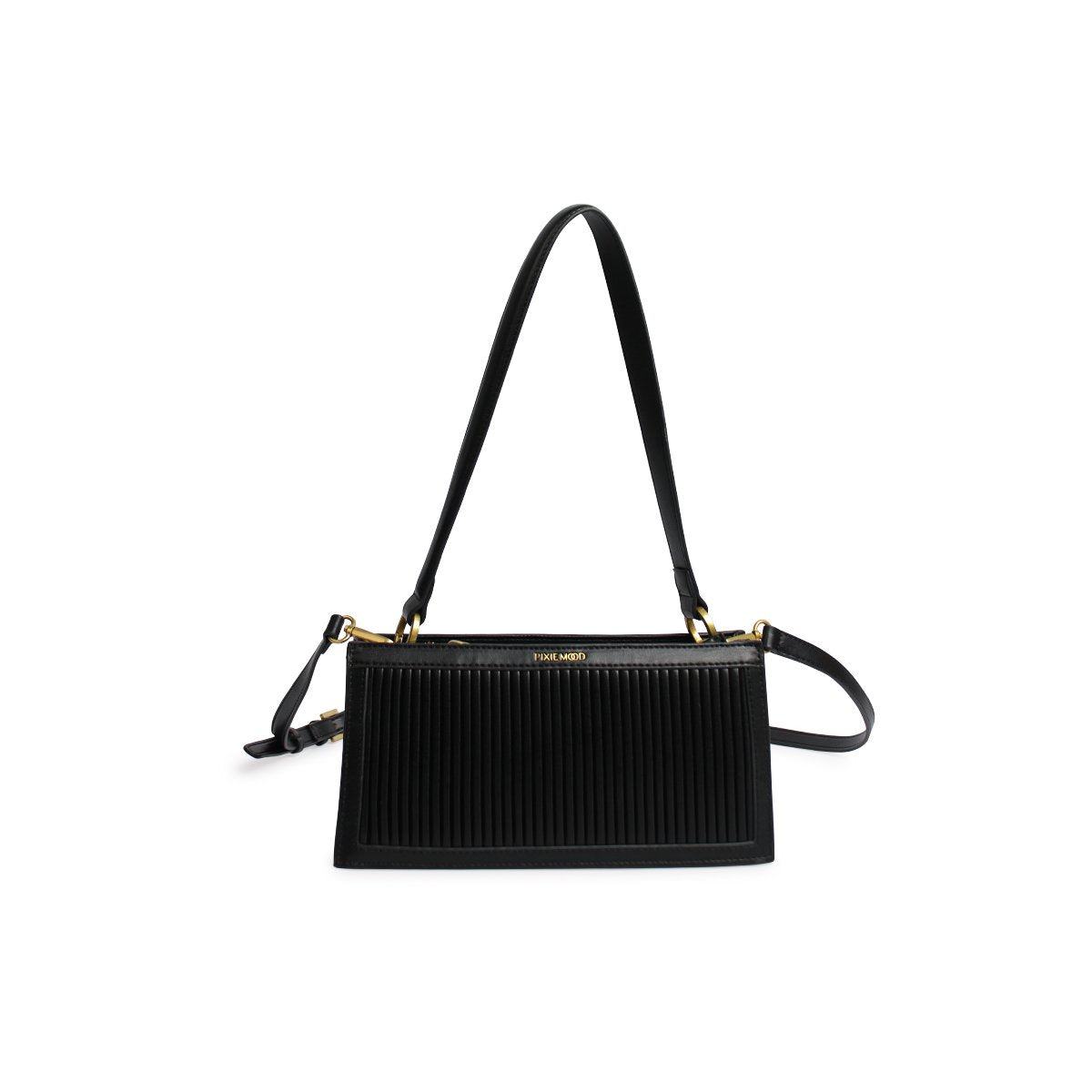 Pixie Mood Black Pleated Abigail Clutch