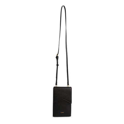 Pixie Mood Black Pebbled Karla Phone Crossbody Bag