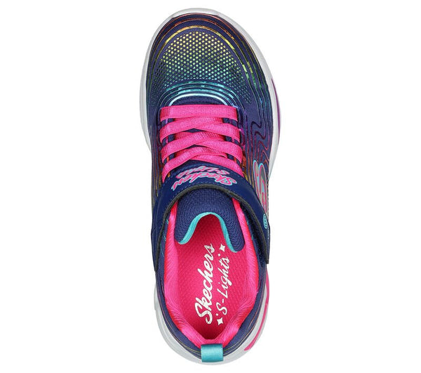 Skechers Toddler Girls Navy/Multi Wavy Beams Running Shoe